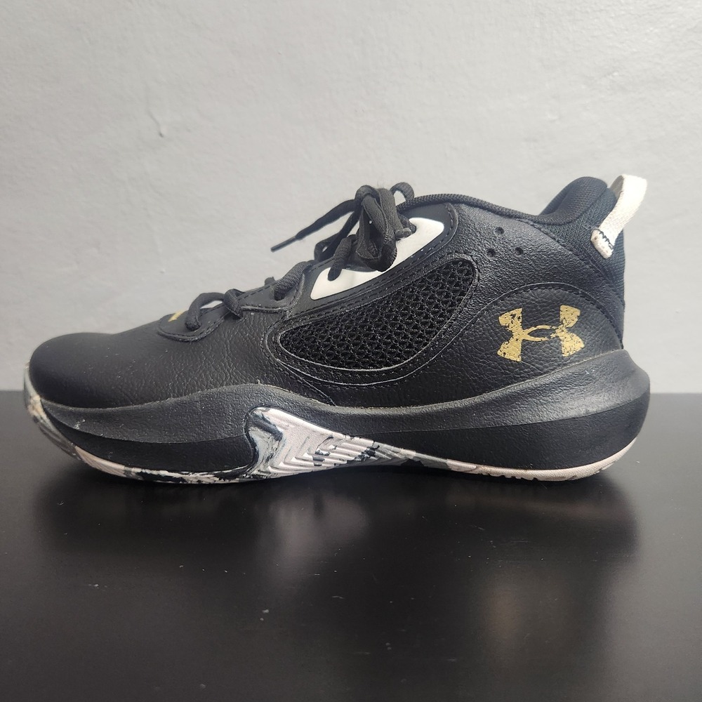 Under Armour Unisex‎ Lockdown 6.5Y 302561 Black Basketball Shoes Sneakers